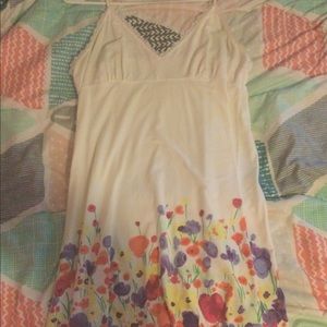 white nightgown with flowers